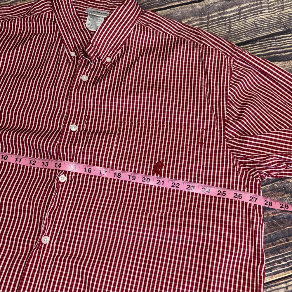 Walt Disney World Mens Dress Shirt XLarge Red White Plaid Embroidered Mickey XL - Picture 5 of 7